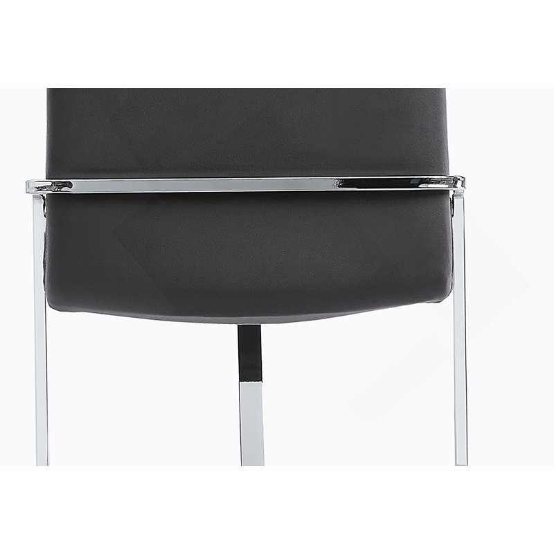 Chaise d'appoint en velours gris et finition chromée (ensemble de 2)