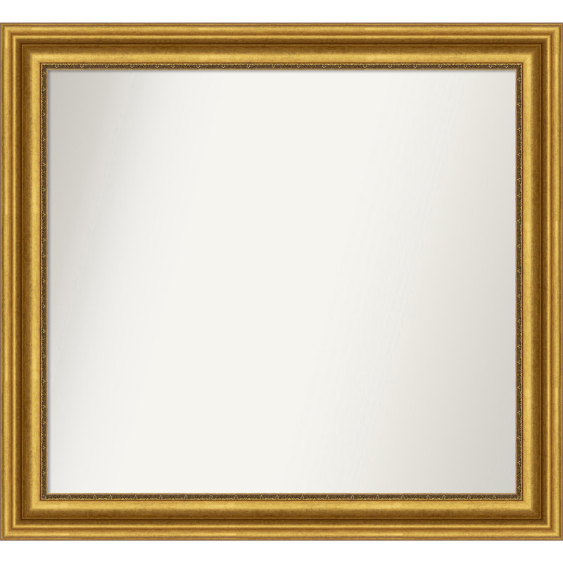 Miroir de salle de bain Jashawna, 34,75 po x 37,75 po, Doré