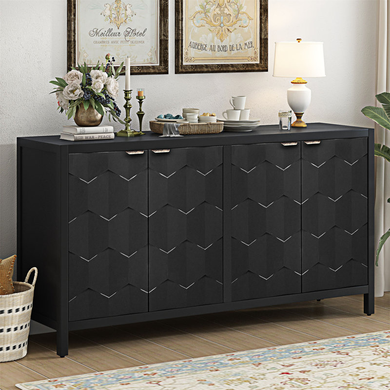 Four-Door Sideboard, Black