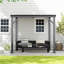 Abri de jardin 8 pi x 8 pi avec système de drainage amélioré, toit de pavillon en acier galvanisé à toit rigide mural pour terrasse de patio (gris)