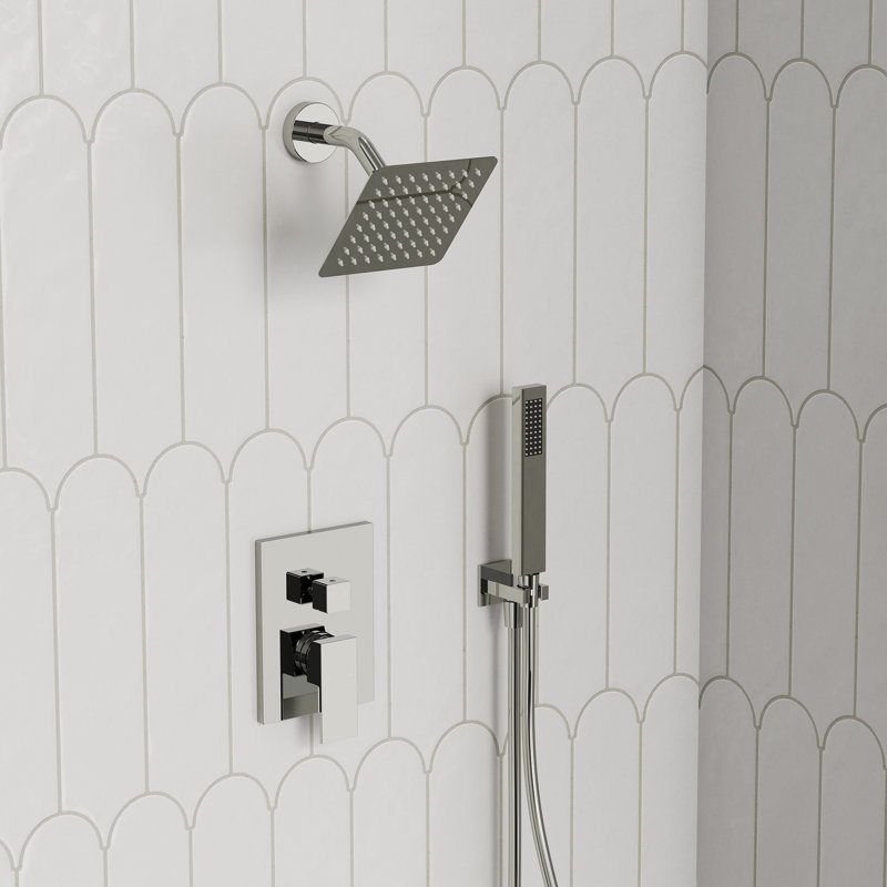 Ensemble de robinet de douche à double fonction, système de douche à pression équilibrée avec douchette, Chrome