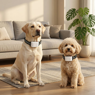 Wireless Pet Boundary System Supporting 2 Dogs, Training Collar Included, LCD Control Panel, 2.4Ghz Stable Signal, Adjustable Settings, Works with Small, Medium & Large Breeds