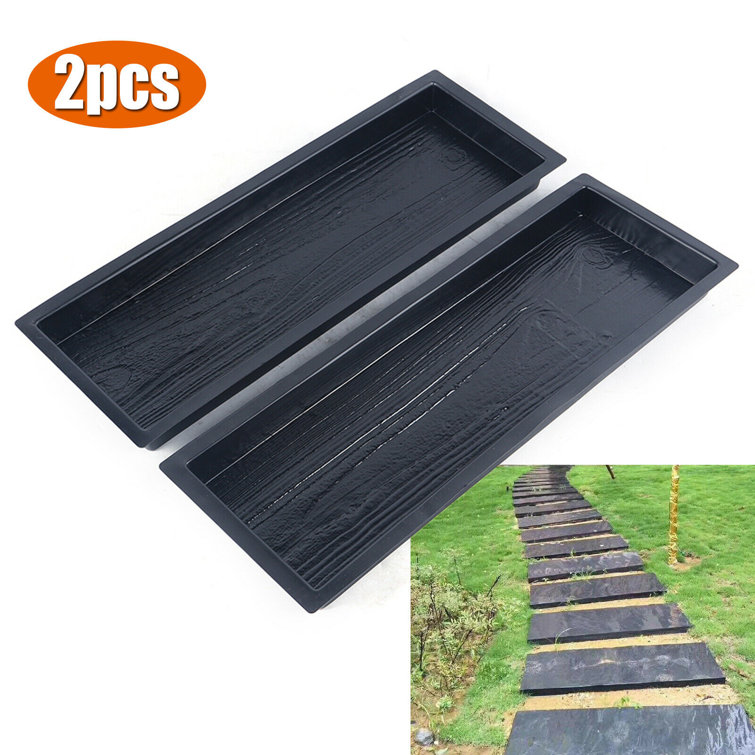 JOYDING Stepping Stone Concrete Molds Old Wooden Boards Mould Garden Path  Patio