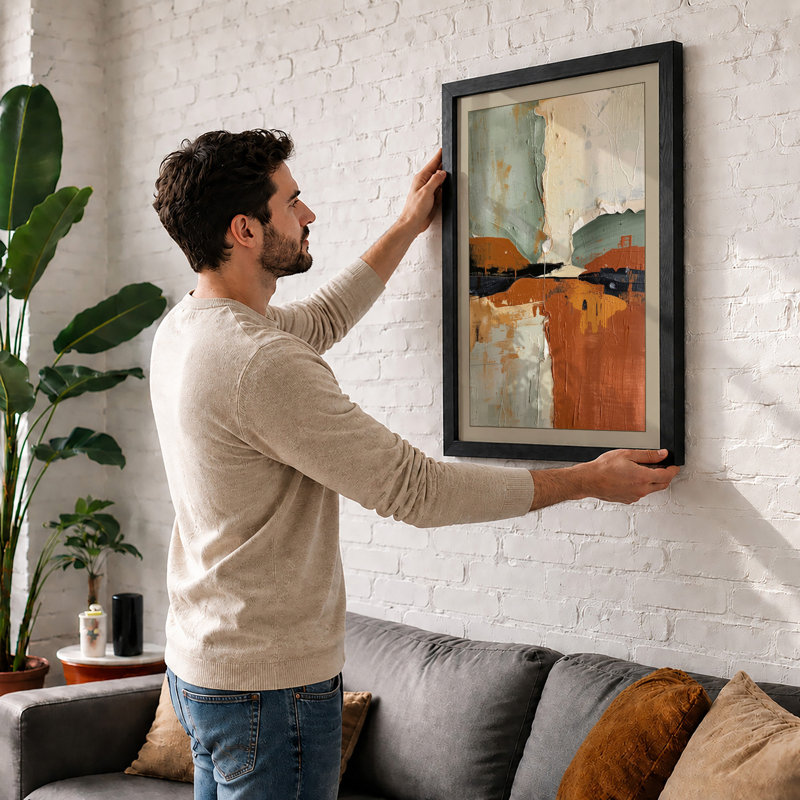 Divided Horizon Modern - Framed Print, A2 - 59.4 x 42.0 cm, White