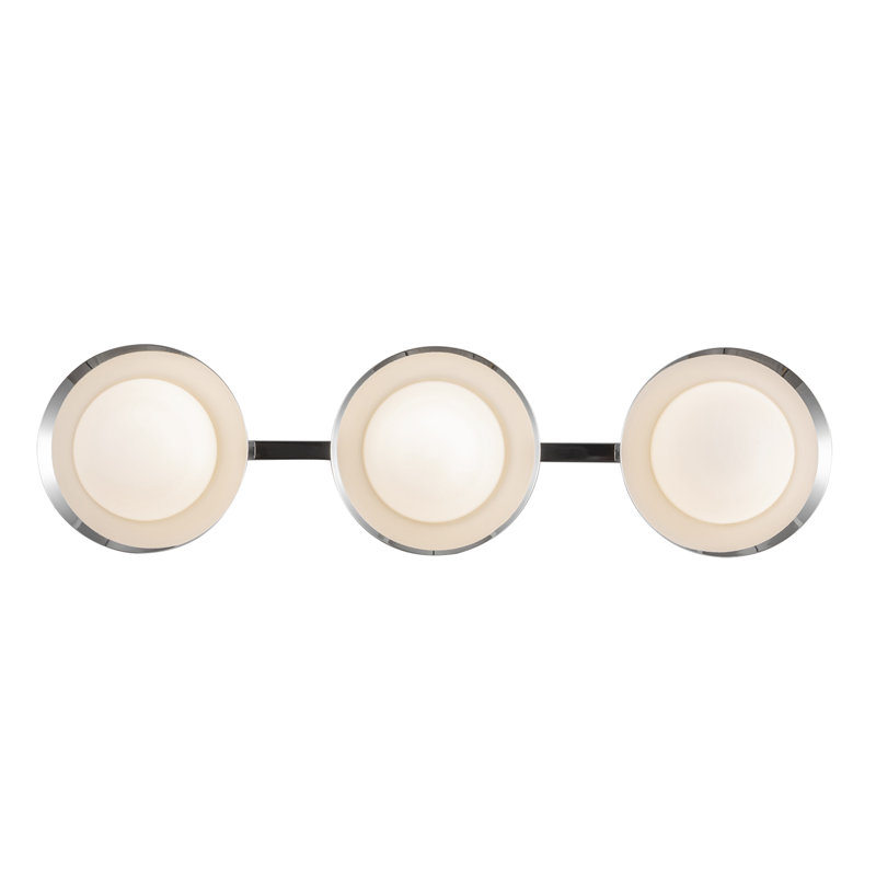 Cleo 23-In Vanity Light, White/Chrome, Silver