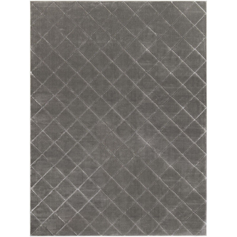 Contemporary Etowah Runner Rug Gray and Silver Color, Rectangle 10' x 13'1"