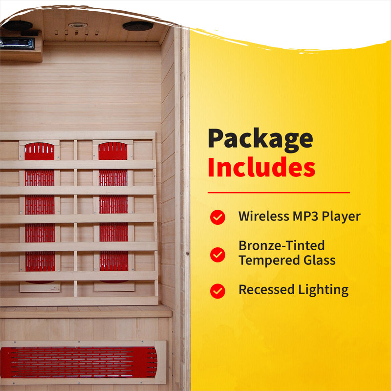 Heatwave 1-2 Person Hemlock Infrared Sauna with 3 Ceramic Heaters