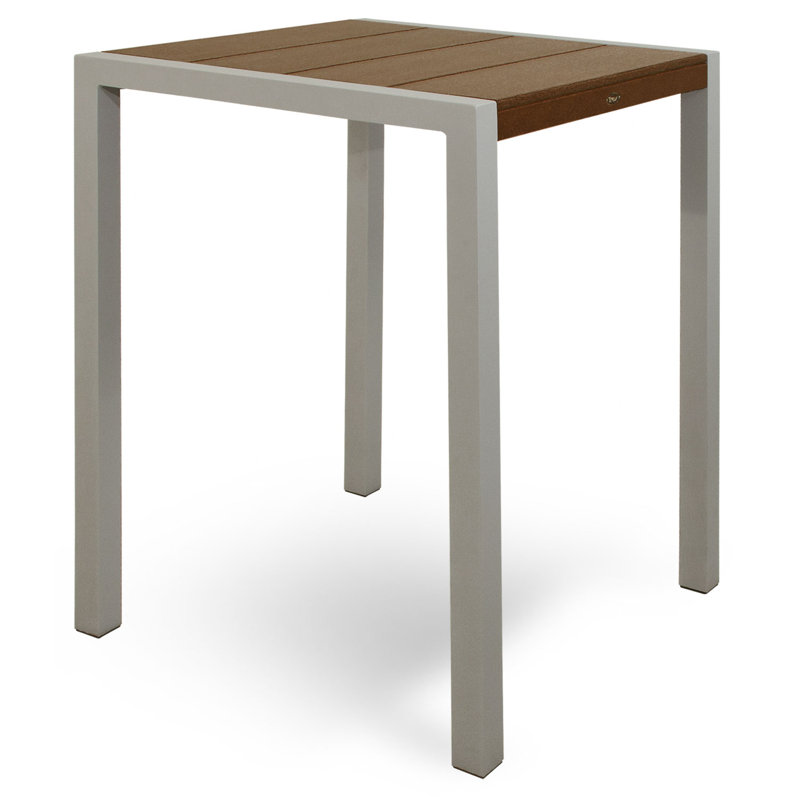 Table de bar POLYWOOD Surf City, Argent texturé / Cabane, 30 po x 30 po