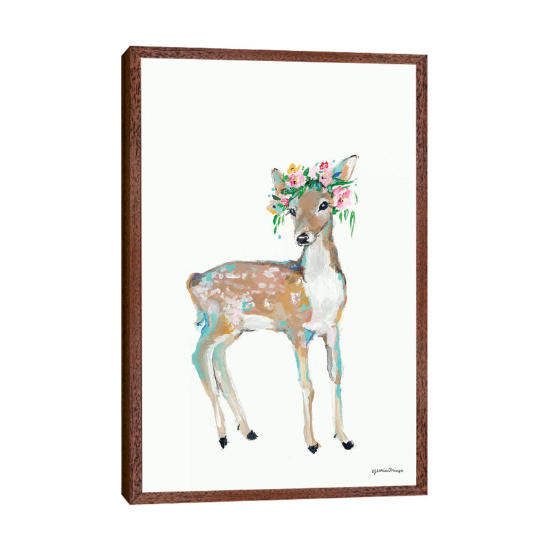 Doe 1 Piece Wall Art on Canvas, 101.6cm H x 66.04cm W x 3.81cm D, Classic Brown Wood Floater Framed