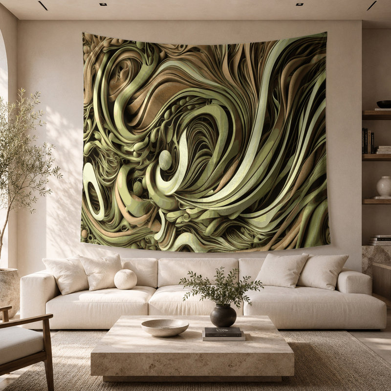 Tapisserie murale Biomorphic Abstraction 95, 68 po x 80 po
