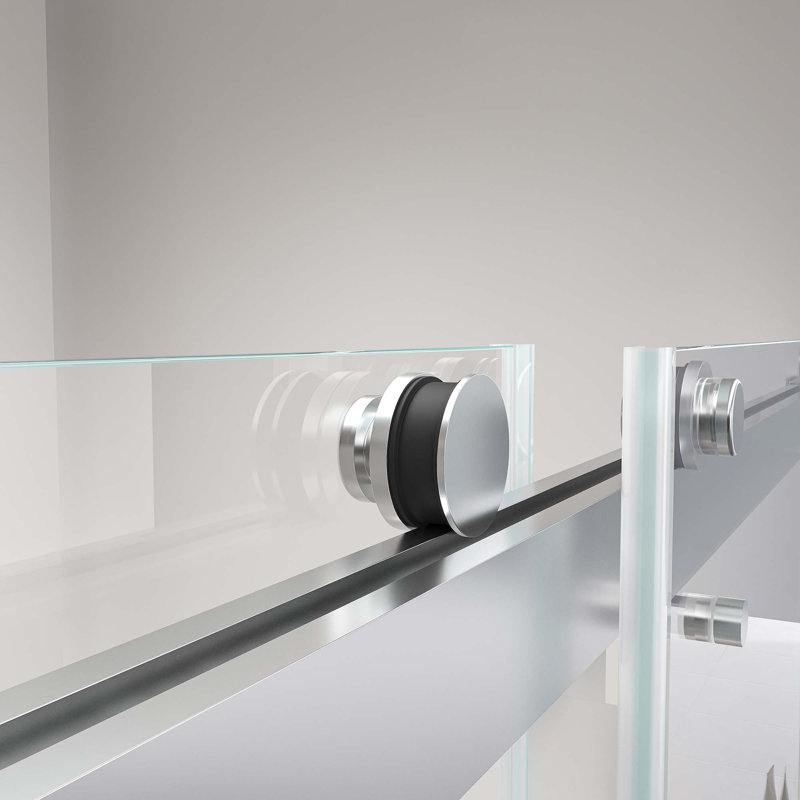 Acier inoxydable pour porte de salle de douche (8 mm), pour salle de bain, Nickel brossé