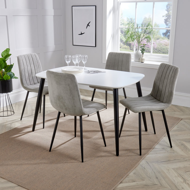 Benu Rectangular 120cm L x 80cm W Dining Kitchen Table, White