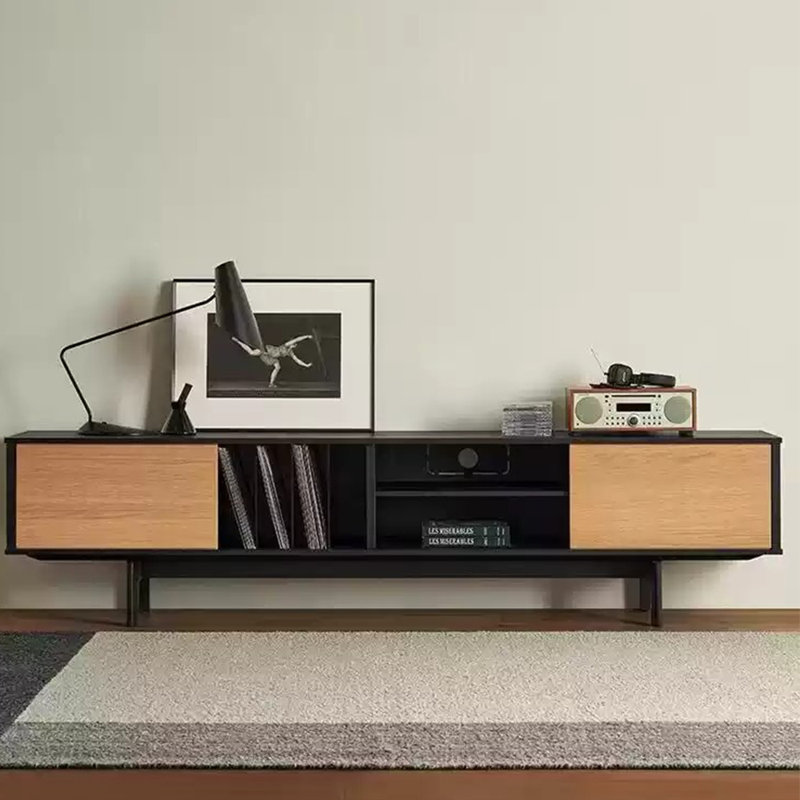 Open Storage TV Console w/ Pull-Out Drawers
