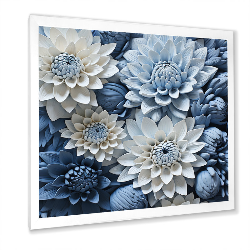 «Graceful Mums», impression sur toile, Cadre simple blanc, H 36 po x l 36 po x P 1,5 po