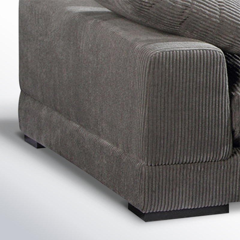 Plunge Large Sectional, Gray Corduroy