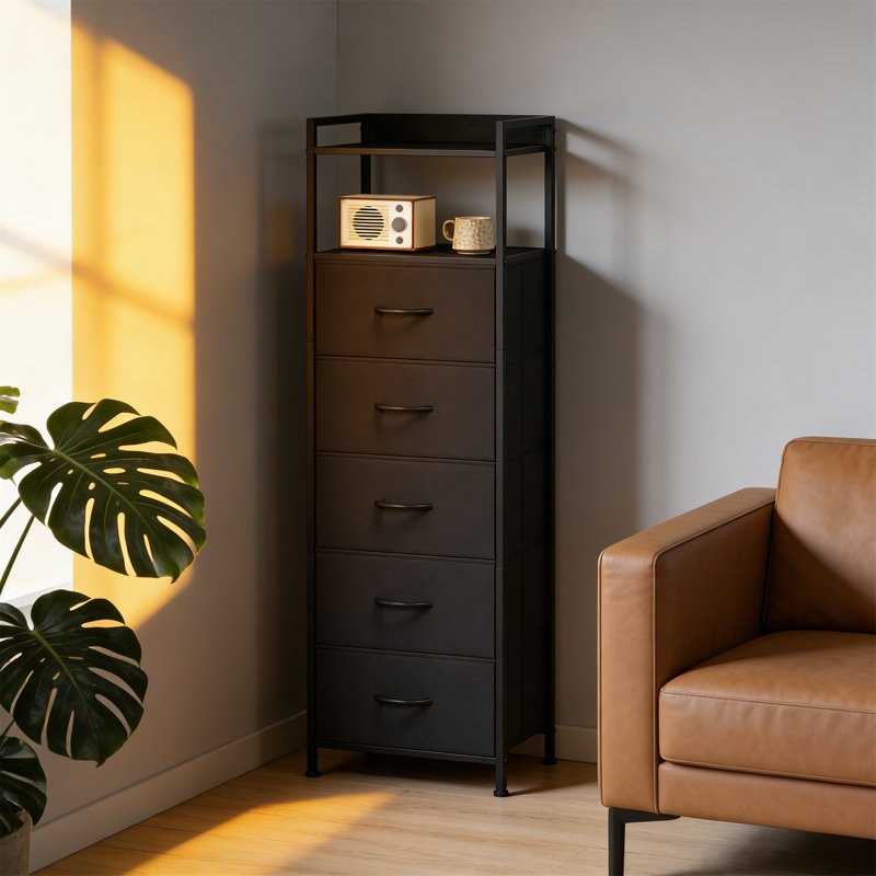 38.7 cm W Chest of Drawers, Black