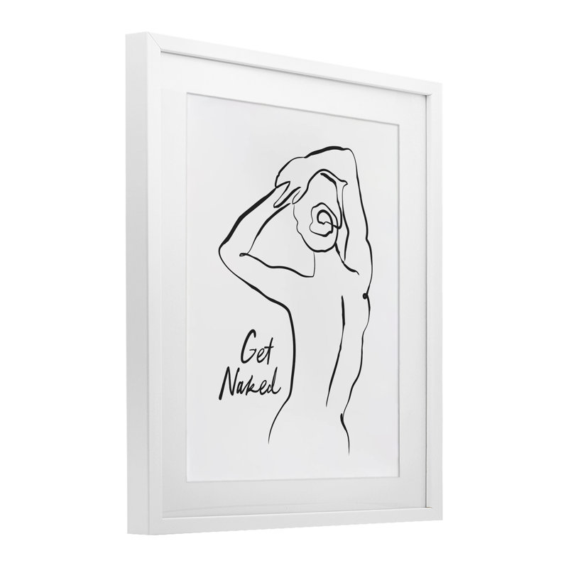 «Get N nu Nude», reproduction encadrée sous verre, Cadre blanc côtier, H 21 po x l 17 po