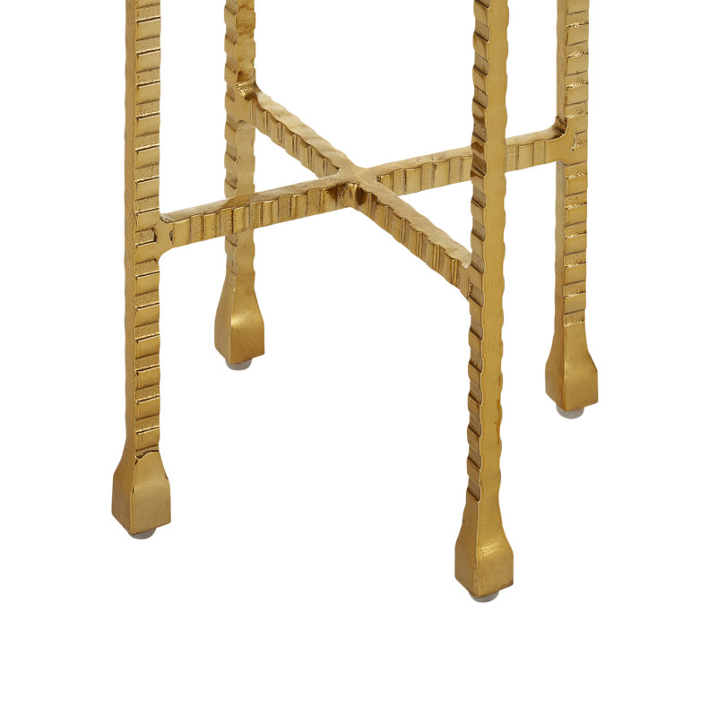 Flying Gold Marble End Table, 23.5" H x 9.25" W x 9.25" D