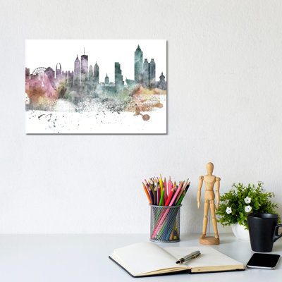 Atlanta Pastel Skylines - Wrapped Canvas Print