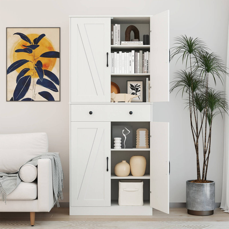 Armoire de style campagne 72 po avec 4 portes de grange