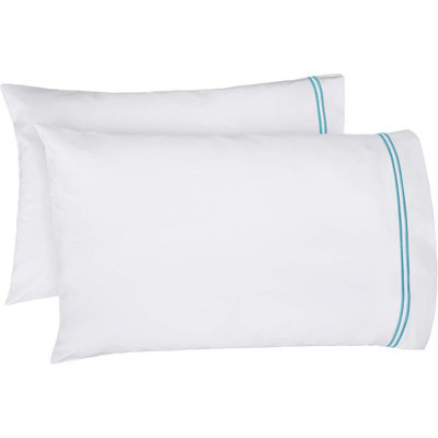 400TC Double Embroidery Cotton Sateen Pillowcases (Set Of 2)
