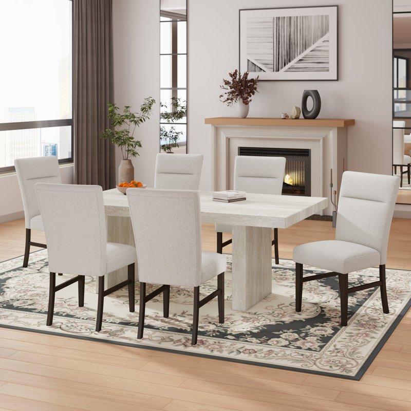  Ensemble de salle à manger 7 pièces Cavira, 7 pièces : table, 6 chaises