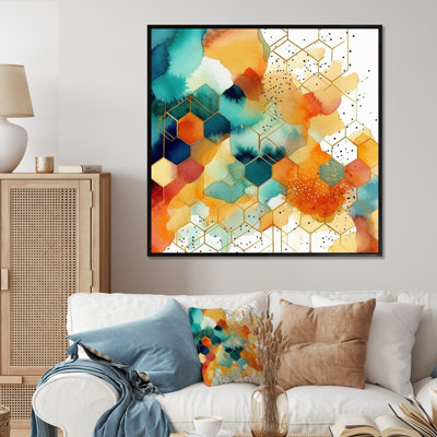 Colorfull Hexagone I - Abstract Shapes Wall Decor
