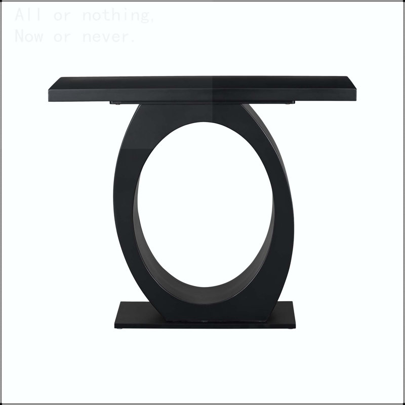 Modern Console Table with Egg-Shaped Base, Black