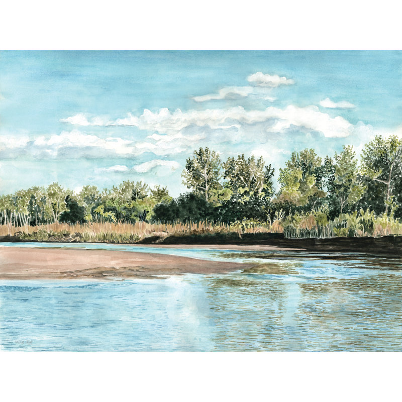 Riverwalk par Cindy Jacobs, Impression sur papier avec passe-partout blanc, H 30 po x l 40 po