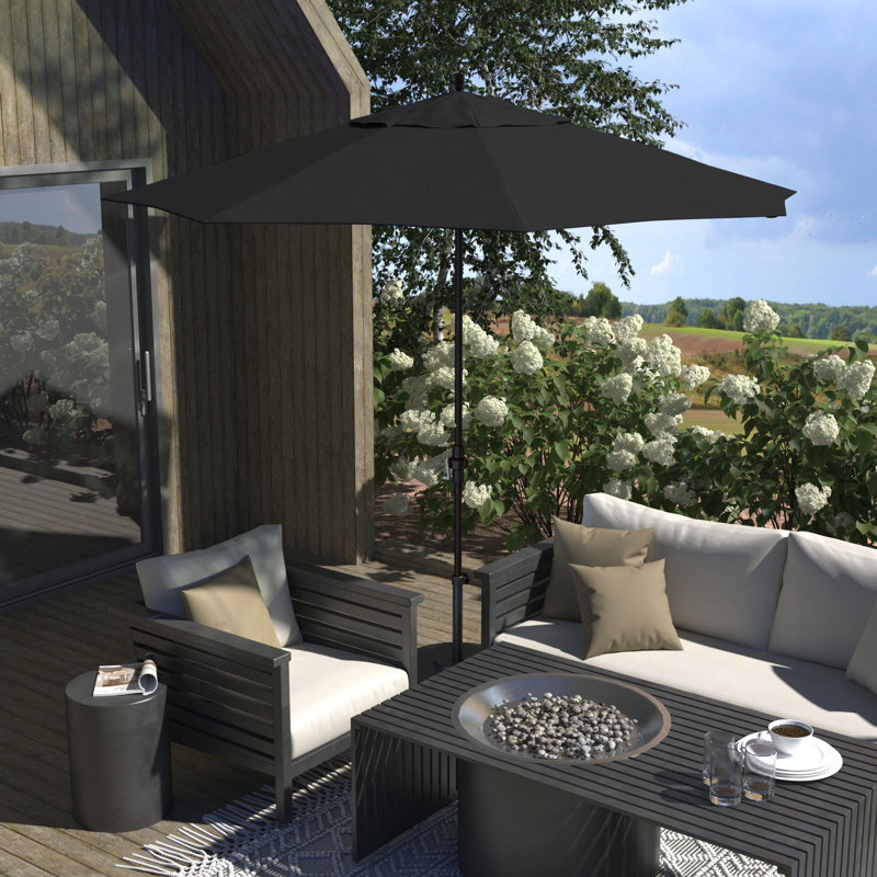 Sunbrella - Parasol en bronze 11 pi, Sunbrella® - noir