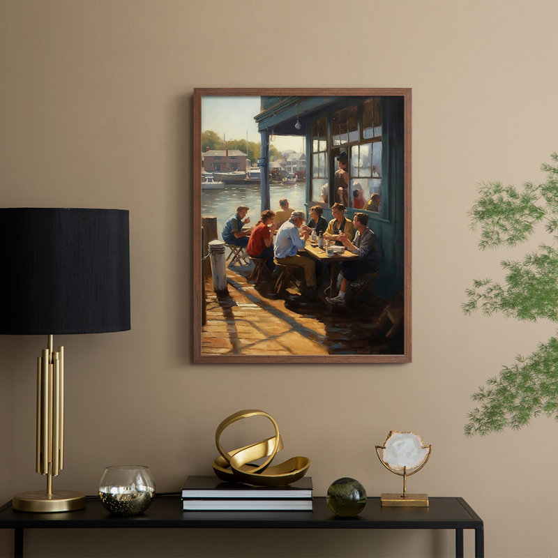NAUTICAL Series DCXVII, reproduction encadrée - bois massif, H 15 po x l 12 po, Noyer