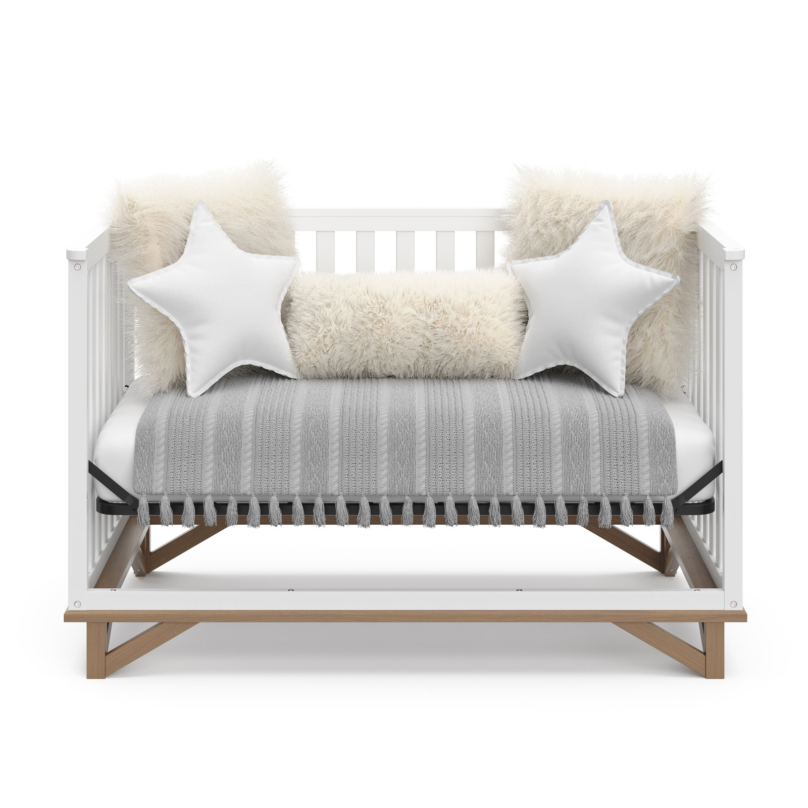 Storkcraft Santa Monica Crib and Modern Changing Table 2-Piece Nursery Set, White/Vintage Driftwood