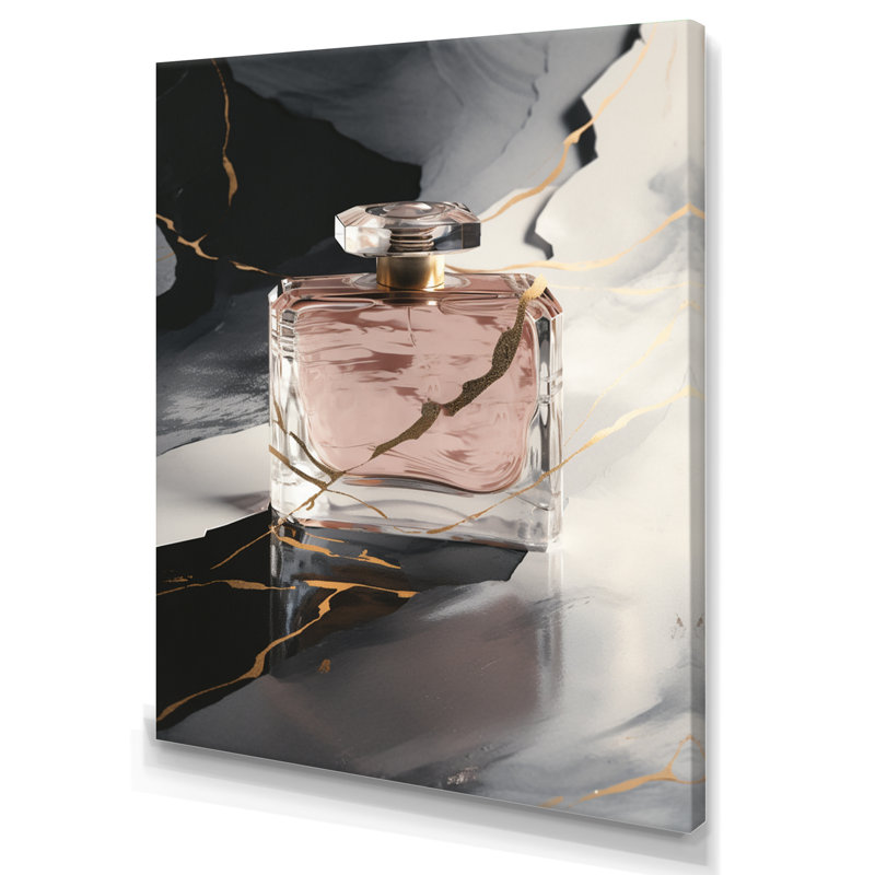 Gold Perfume Couture III - impression sur toile Fashion Perfume, H 20 po x l 12 po, Toile tendue