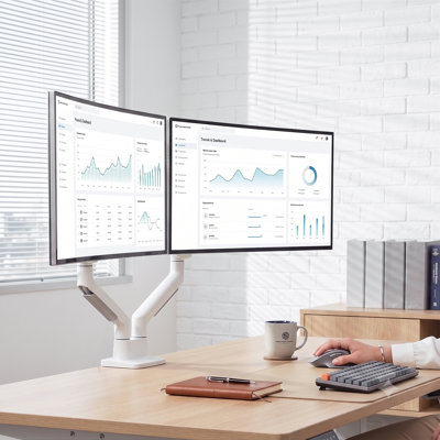 VIVO PRO Pneumatic Arm Dual Ultrawide Monitor Mount, 24”-38” Screens, 59.4 lbs