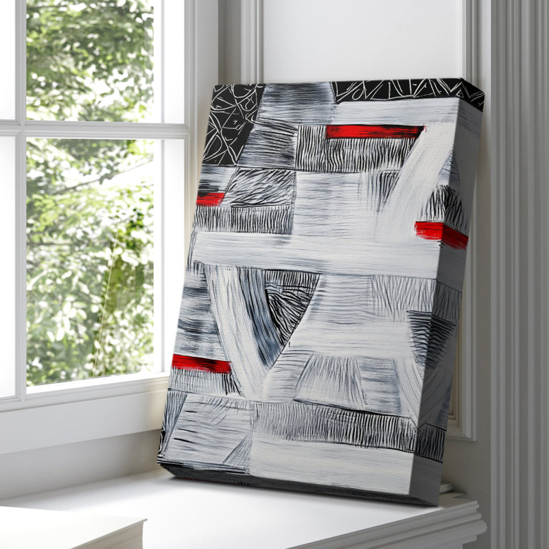 Toile tendue avec châssis abstrait CDXLVII, H 27 po x l 18 po