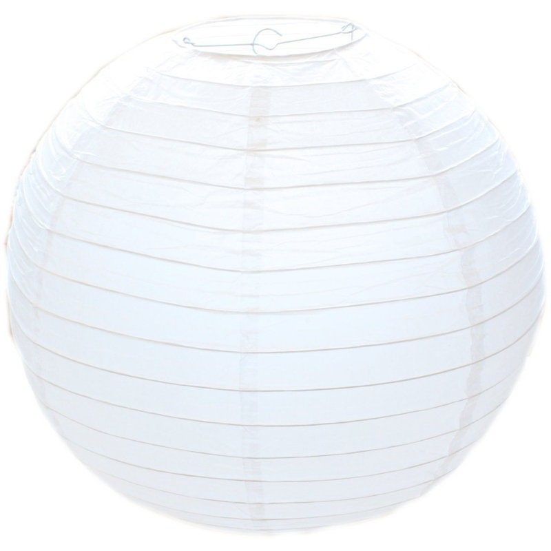 50 cm H Round Paper Lamp Shade ( Clip On ) in White