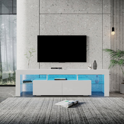 Dealia Modern Gloss Tv Stand For 80 Inch Tv , 20 Colors Led Tv Stand W/Remote Control Lights -  Ivy Bronx, 81028CBA985748D888666A8F61E7501C