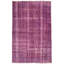 Tapis décoratif mauve en laine noué à la main de conception unique 5 pi 6 po x 8 pi 6 po Dequasha
