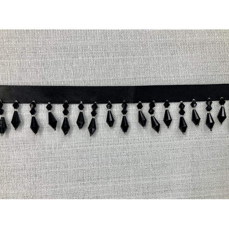 Crystal Beaded Fringe 1.5" Width Trim Handmade