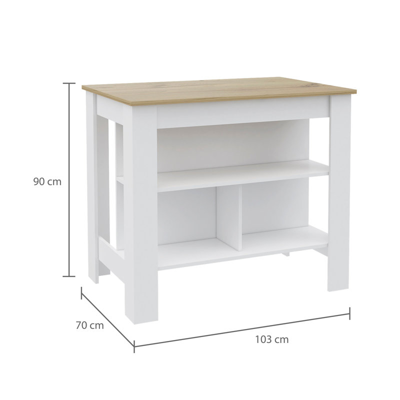 Goruav Wood Kitchen Island, LIght Oak