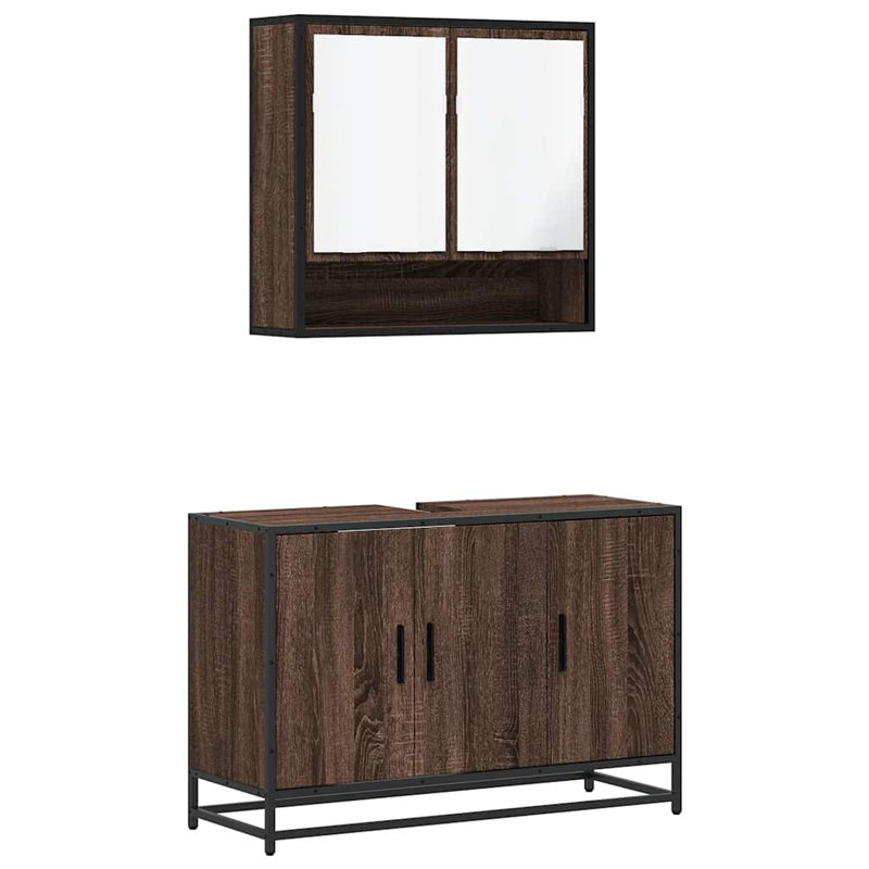 Bathroom Furniture Suite, Brown Oak