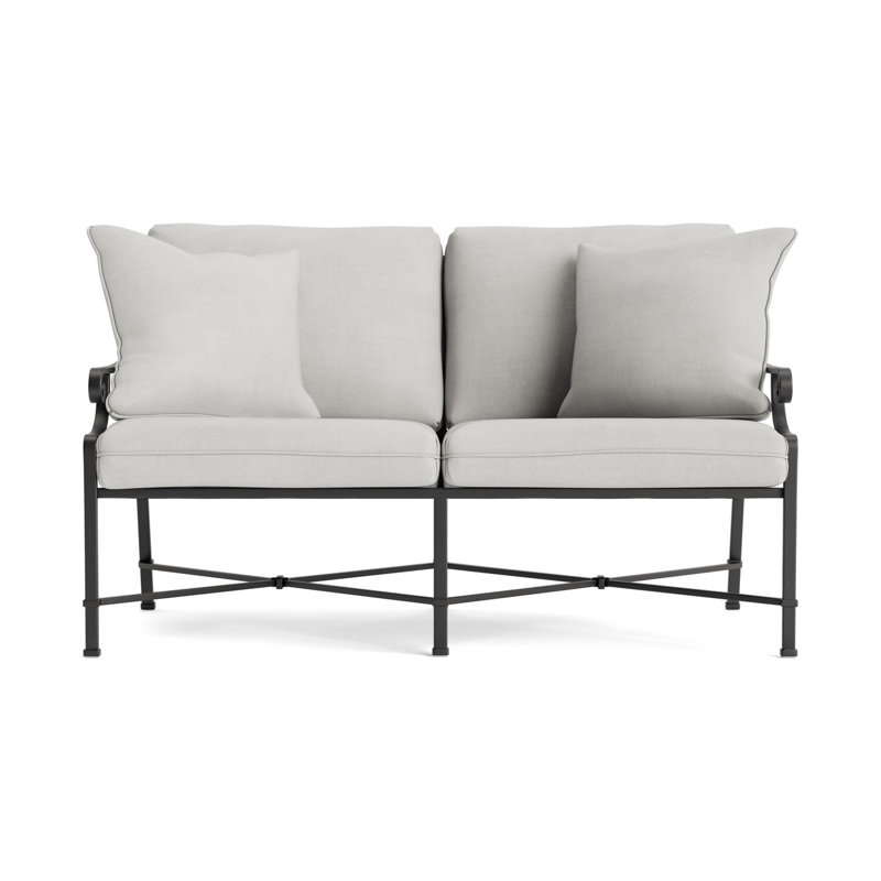 Venetian Outdoor 2 - Seat Loveseat, Textured Pewter, Fusion Dove