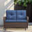 Gaetanino 49.5" Wide PE Wicker Outdoor Patio Glider Loveseat with Cushions-1901782342-1925614216
