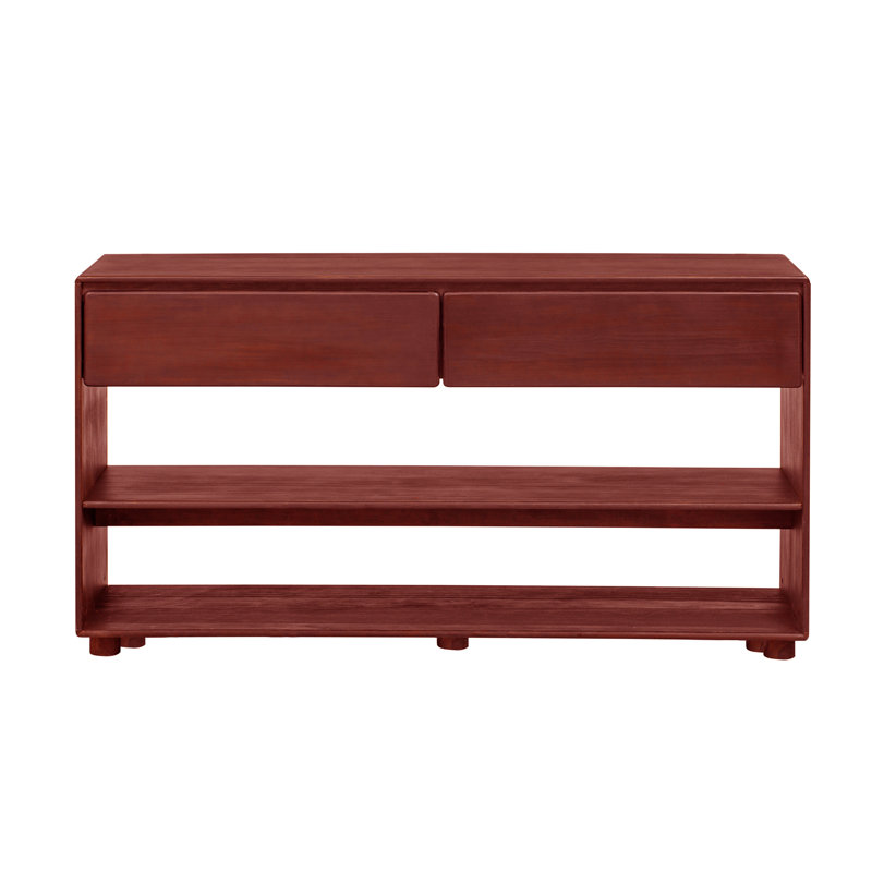 Bahez Console Table With 2 Large Drawers And Open Storage Shelf, Red