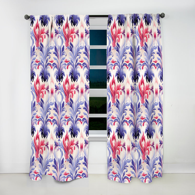 Pink And Purple Ikat Facade Splendor - Ikat Curtain - Velvet Room Darkening - 1 Panel, 52" W x 120" L