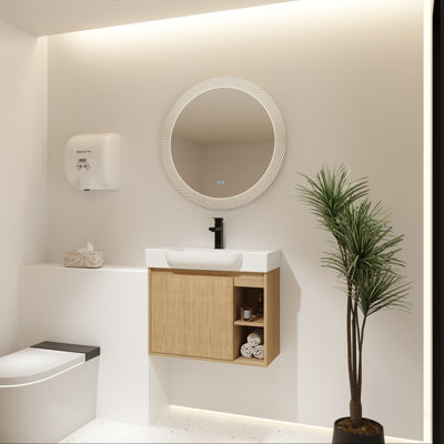Meuble-lavabo mural avec lavabo en céramique