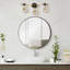 Applique murale à 3 lumières pour salle de bain, abat-jour en verre martelé, variateur tactile à 3 niveaux, métal noir/laiton, douilles E26, pour miroir.