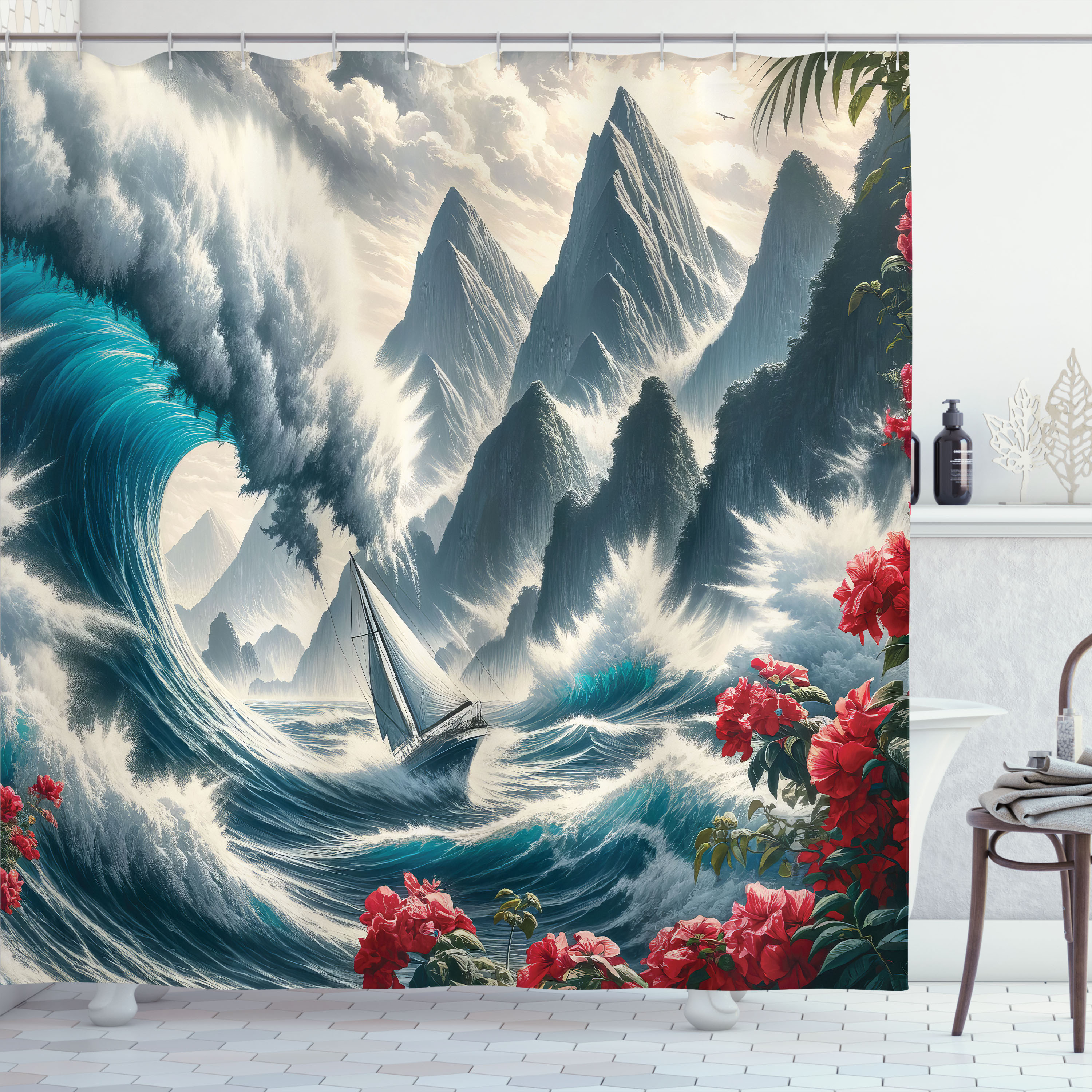 Phantom Waves Shower Curtain NCU0NTD1578