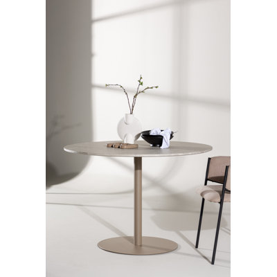 Dairus Round Metal Base Dining Table