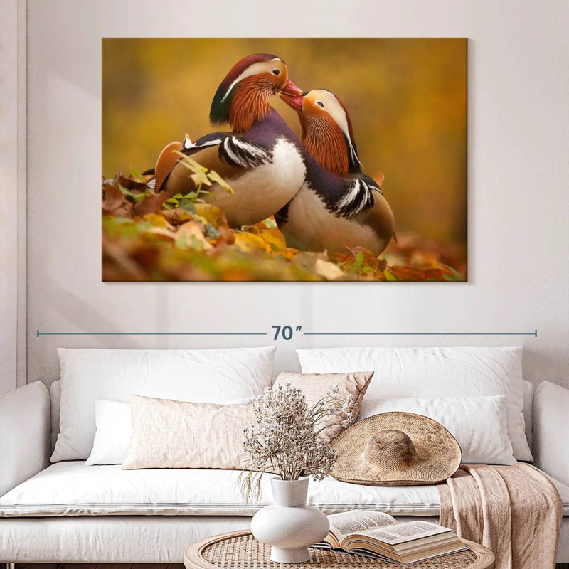 Brampt Loving Mandarin Ducks, 34" H x 51" W